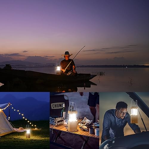Miniatura 9 de Linterna de camping eléctrica LED, linterna solar portátil de manivela para emergencia, linterna recargable de supervivencia brillante con largas