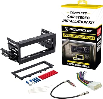 Scosche GM9505CS Complete Single DIN Stereo Installation Kit for Select Non-Amplified 1995-05 GM Full Size Trucks and SUVs - No Steering Wheel Remote - See Fit Guide in Images to Verify Your Vehicle