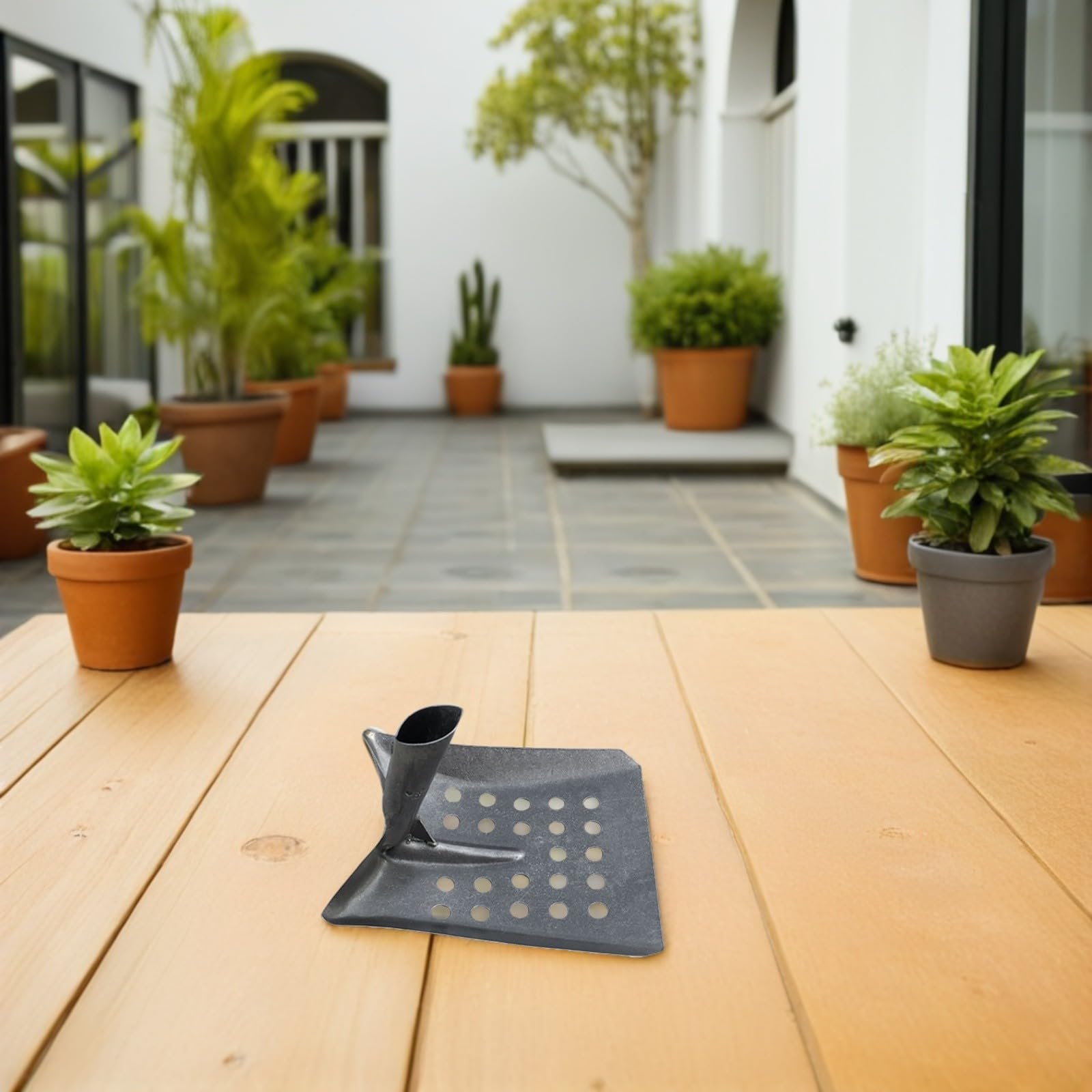 Pala Metálica de Acero para Limpieza de Desagües y Pozos de Agua, Diseño Curvado Múltiples Orificios para Tamizar Barro y Eliminar Residuos, Paquete de 2 Unidades