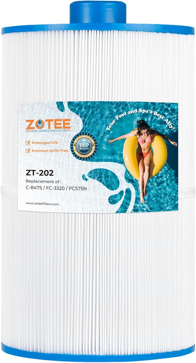 ZOTEE Pool and Spa Filter Compatible with PCS75N, C-8475, Filbur FC-3320, Coleman 75 Pure N Clean PC-3320 Aladdin 17513, 75 sq.ft Hot Tub Filter, 1 Pack