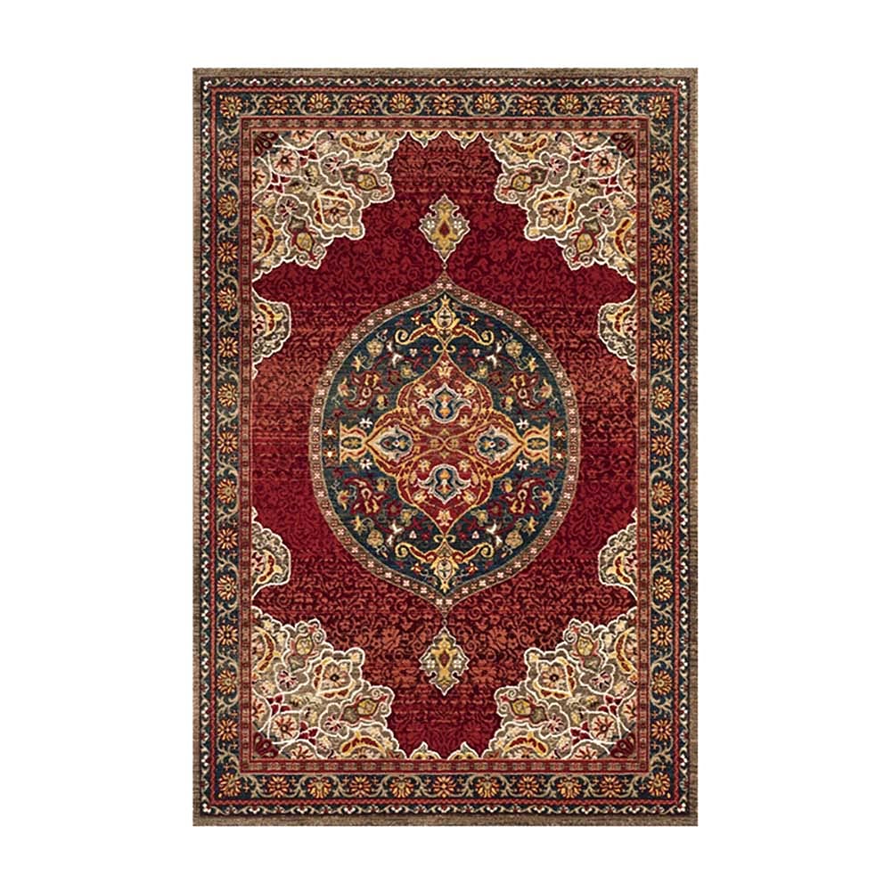 Tapis oriental pour salon et salle à manger chaleureux et lavable