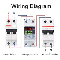 Vista 3 de ‑916 100‑130VAC Protector de voltaje ajustable sobre y bajo voltaje Protector de reinicio de retardo con consulta de fallas y función