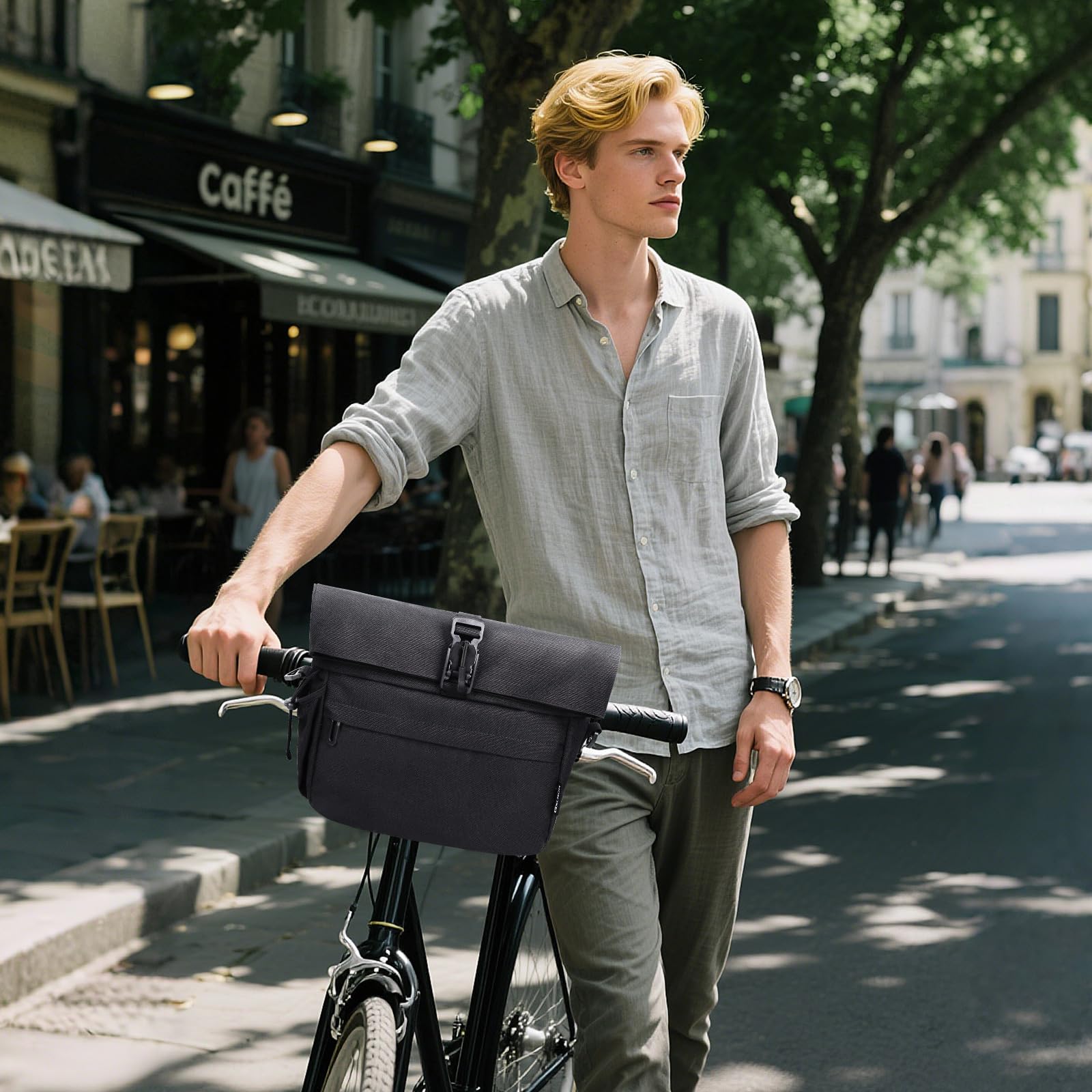 GXCROR Borsa Per Manubrio Della Bicicletta, 9L, Borsa Per Manubrio Con Tracolla
