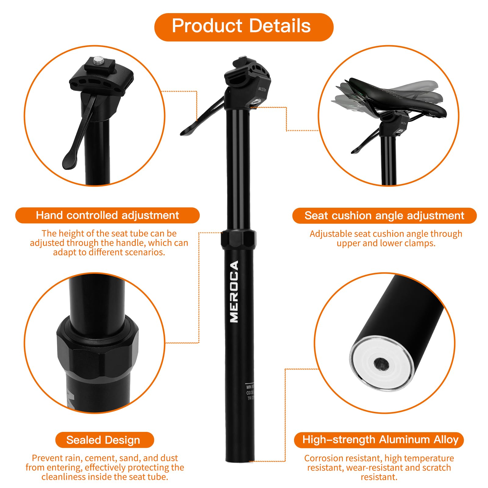 RFR Telescopische zadelpen PRO Inside zwart - 31,6 mm x 410 mm | cu-13480 RFR Telescopische zadelpen PRO Inside zwart - 31,6 mm x 410 mm | cu-13480