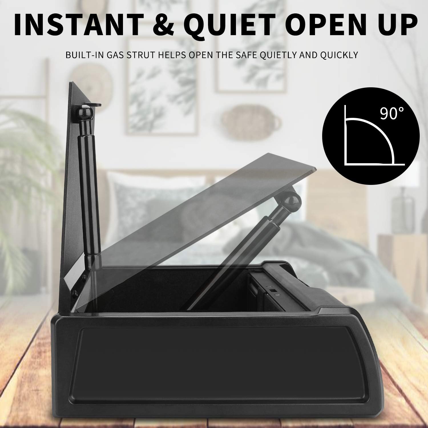 WINCENT Biometric Gun Safe, Quick Access Gun Safes for Pistols with Fingerprint & Keypad Lock -Two Guns Capacity - Firearm Pistol Safe Box with Auto Open Lid Pneumatic Rod : Sports & Outdoors
