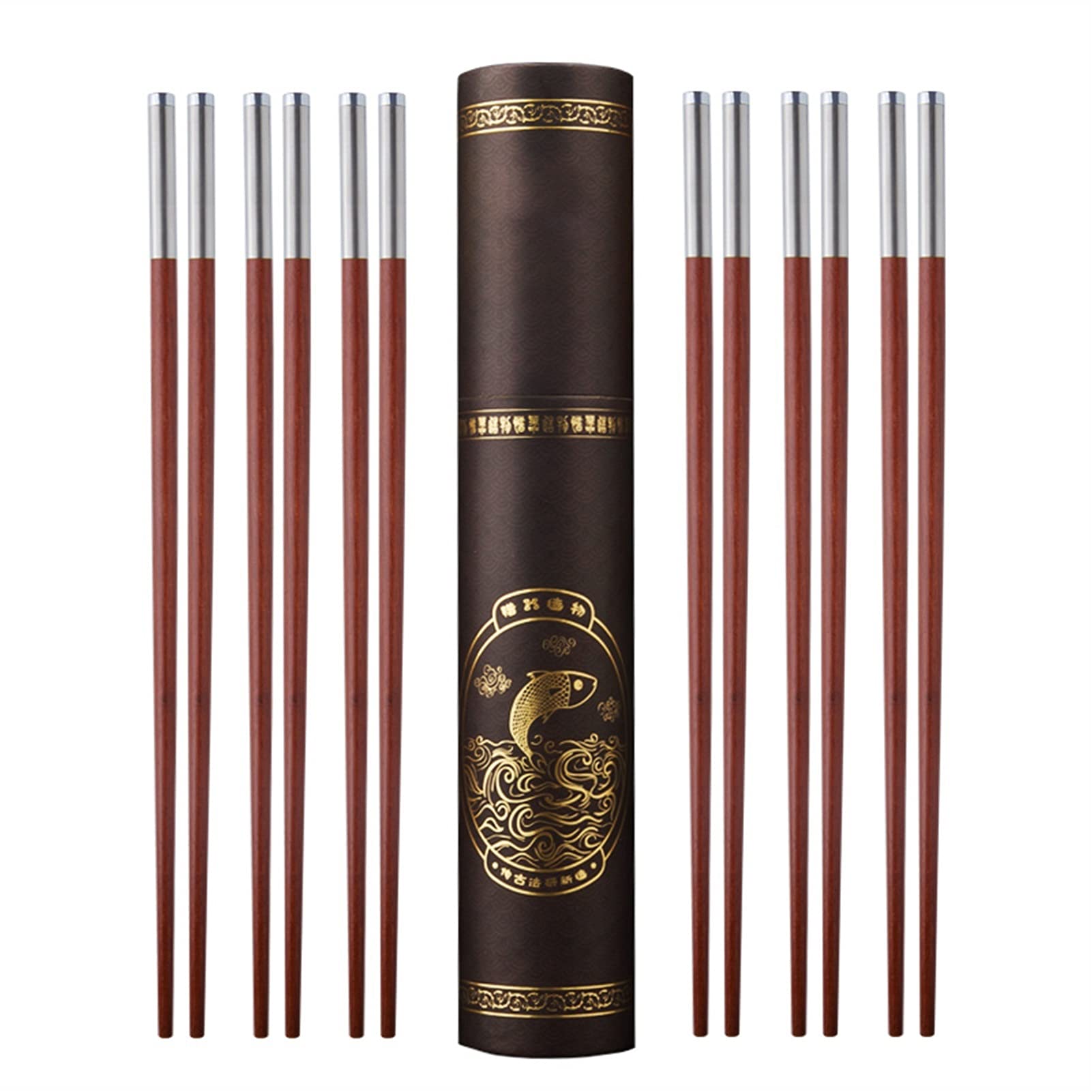 10 Paires De Baguettes En Bois, 9,8 Pouces De Sandal De Sandal De Santal Réutilisable Key Sticks Set Pour La Nourriture