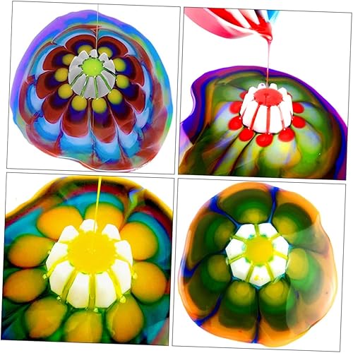 Miniatura 8 de EXCEART 24 piezas de taza de vertido de silicona floral de vertido divisores de taza para verter la taza de pintura para verter pintura taza floral