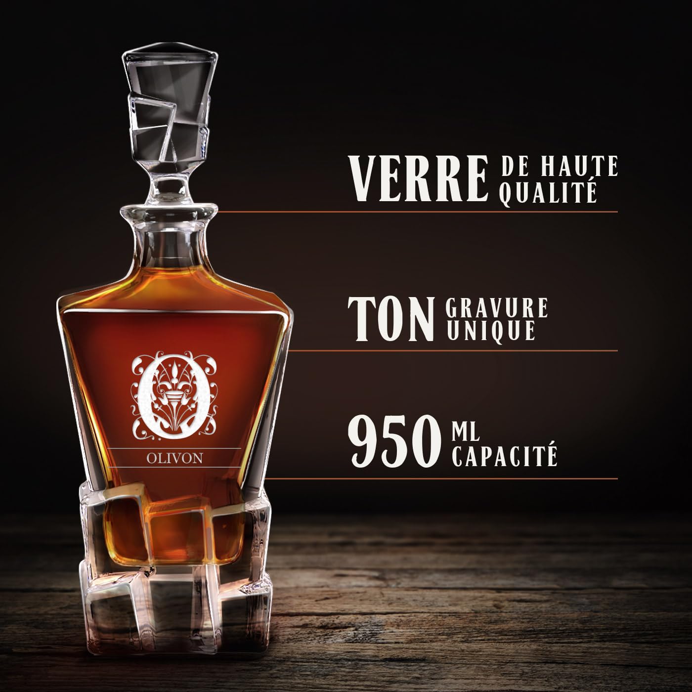 Maverton Carafe en verre et 6 verres a whisky, Avec motif décoratif | Ensemble Personnalisé Idee Cadeau Homme, Cadeau Anniversaire Homme, Set whisky au design unique, Pour connaisseur, Ornement