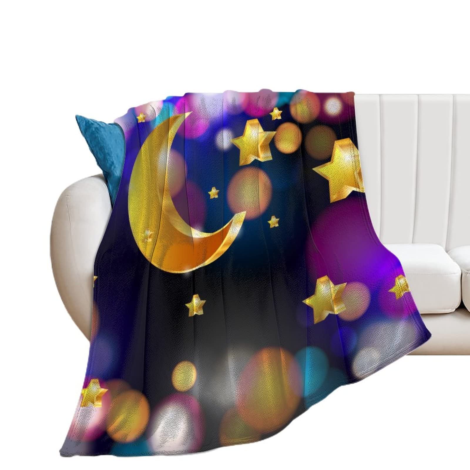 Couverture polaire flanelle chaude douce jeté de canapé lit 150x200cm étoiles