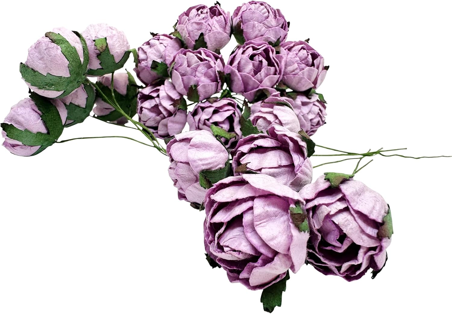 PL Set of 10 pcs Sweet Lilac Color Peony Ranunculus Mulberry Paper Flower Craft Handmade Wedding 1" Flowers Peony188 Supplies Scrapbooking Embellishments for so Many Card DIY Craft Projects image 4