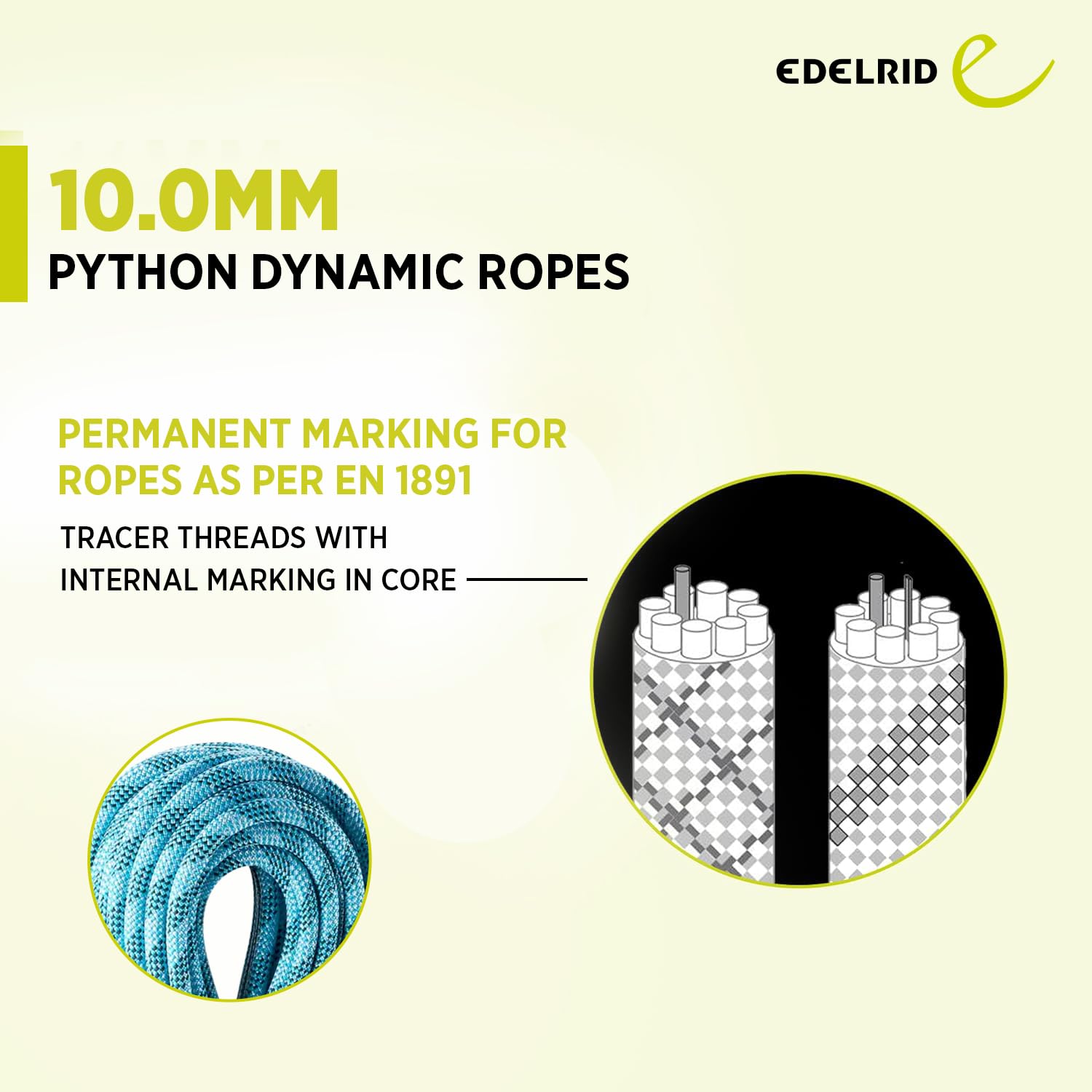 EDELRID Corda da Arrampicata Python 10.0, Blue, 50m