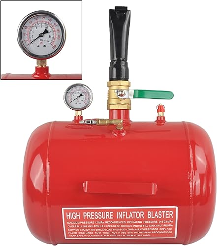 Miniatura 8 de GESEXI - Inflador de neumáticos de 5 galones con calibre de 145 PSI, inflador de neumáticos con calibre - Tanque de inflado de neumáticos para