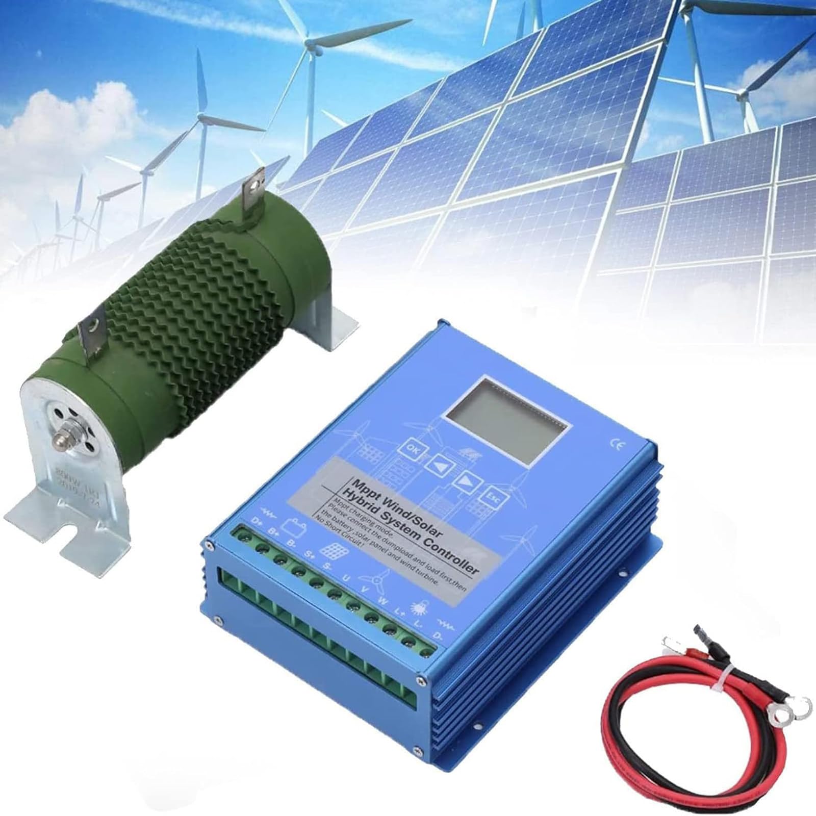 Diseño de Controlador de Carga híbrido Solar eólico Mppt de 12 V/24 V/48 V con Resistencia de Carga, Adecuado para Sistema de Panel de batería, con función de Refuerzo y Carga Descarga de 6000 W,48V