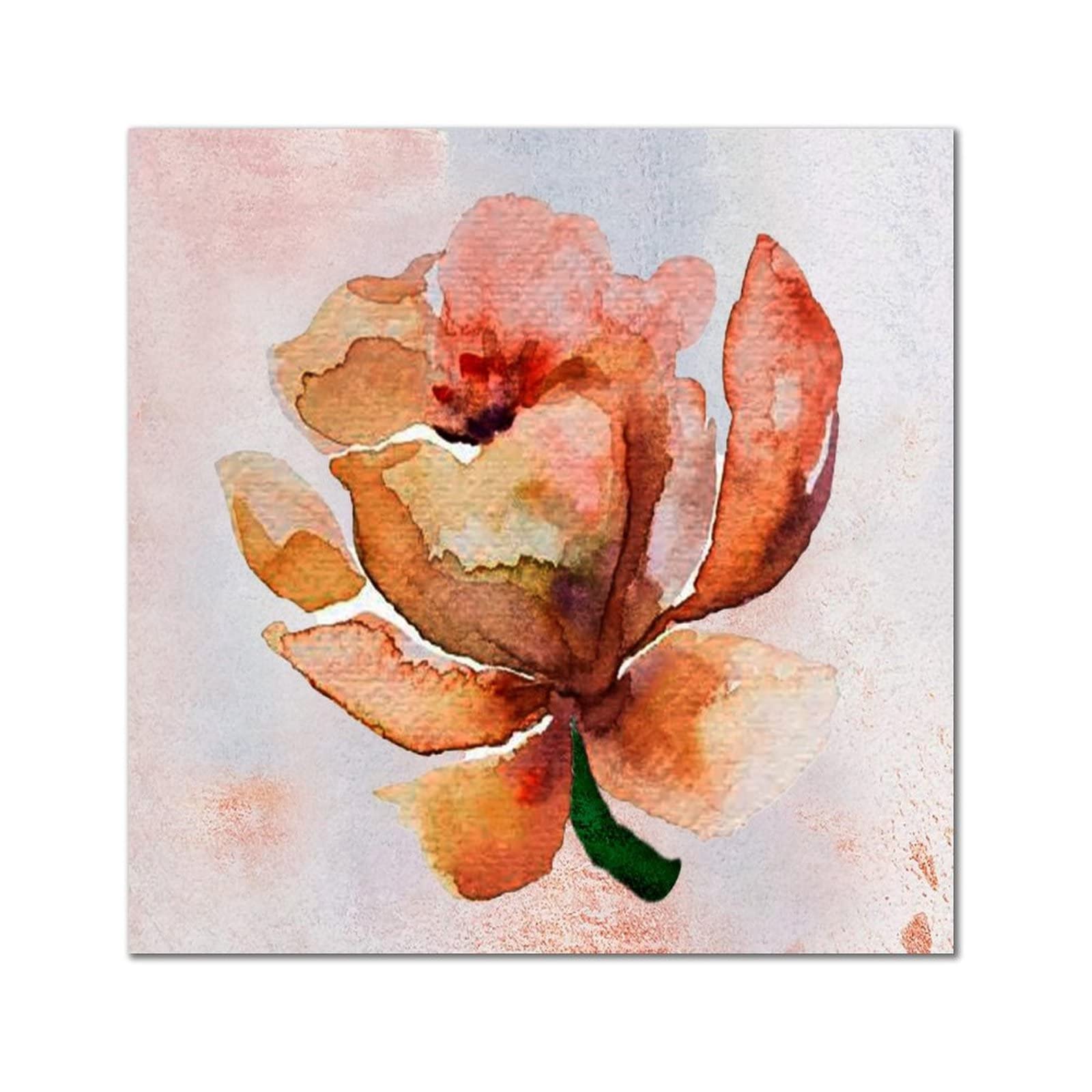 Plaque en bois hibiscus orange, cadeau de crémaillère idéal