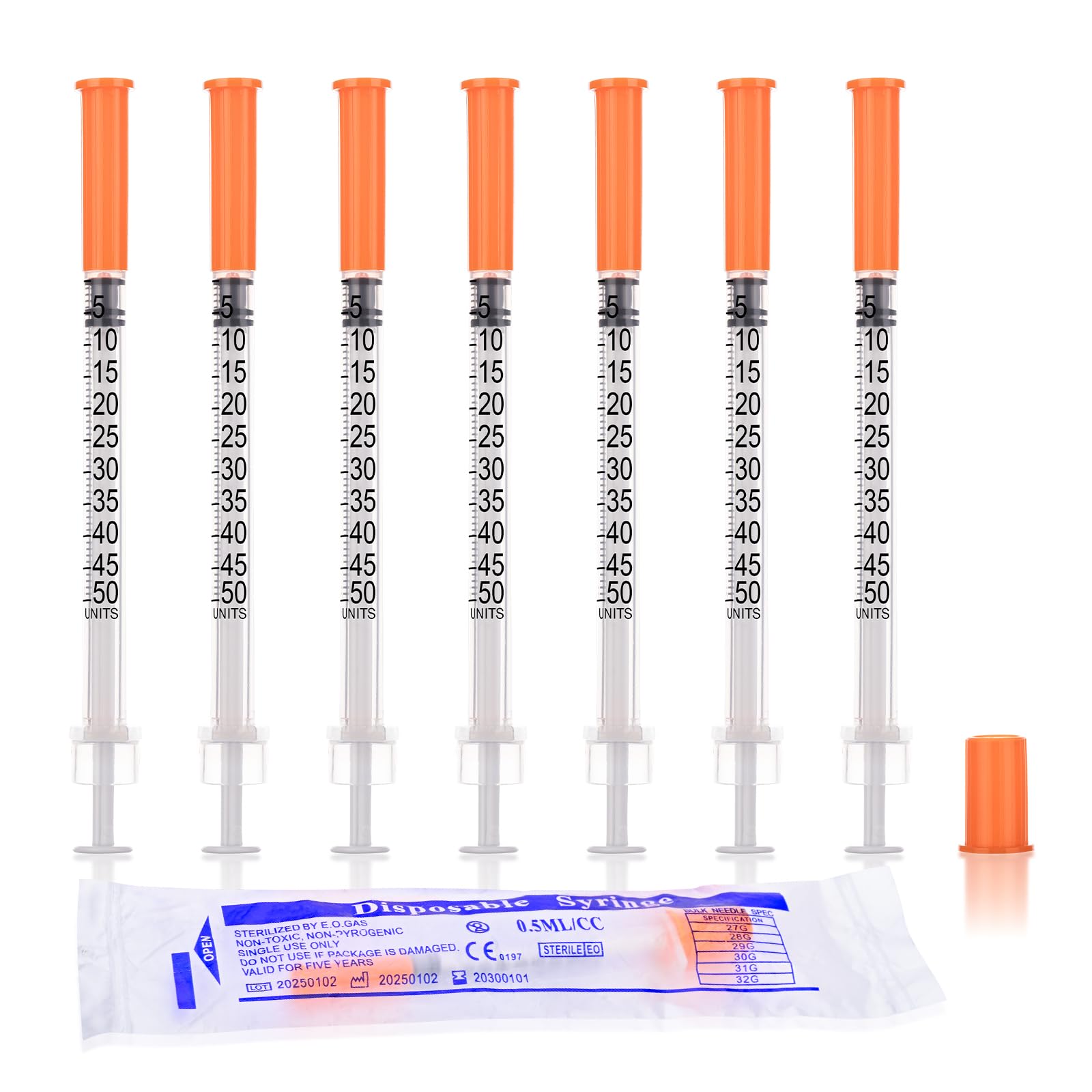 U-100 Syringes 1ml - 100 Pack, 27G -9