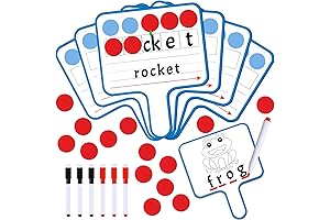 6 PCS Magnetic Paddle Set, Including Dry Erase Double Sided Word Paddle,...