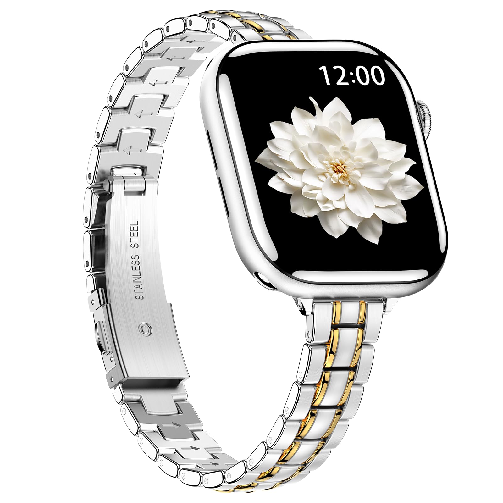 Photo 1 of Slim Stainless Steel Band Compatible with Apple Watch Series 1-11 SE 3-1