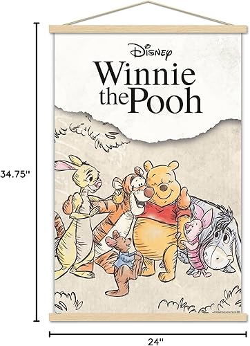 Miniatura 7 de Trends International Disney Winnie The Pooh - Póster de pared de boceto grupal, 22.37 x 34.00 pulgadas, paquete de impresión premium y colgador de