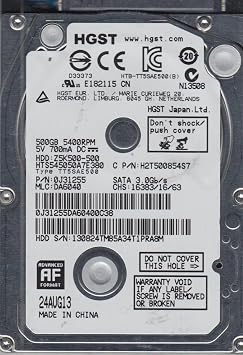 500GB Hitachi Travelstar Z5 K500 2.5 inch SATA Hard Drive 5400RPM, 8MB Cache