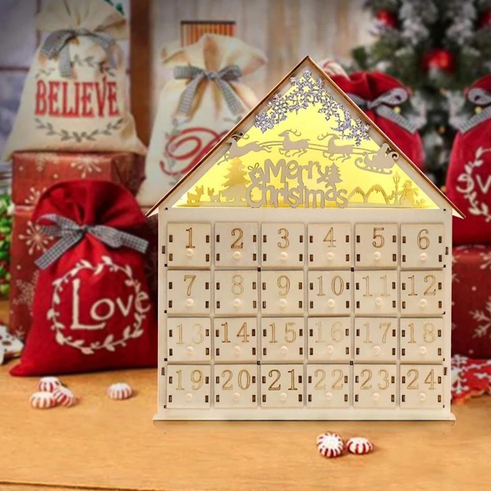 Adventskalender-Box, Weihnachtskalender-Countdown | 24-Tage