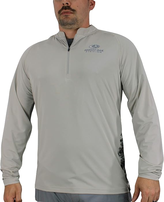 EAG Elite Mossy Oak Elements Quarter Zip Performance Long Sleeve Pullover