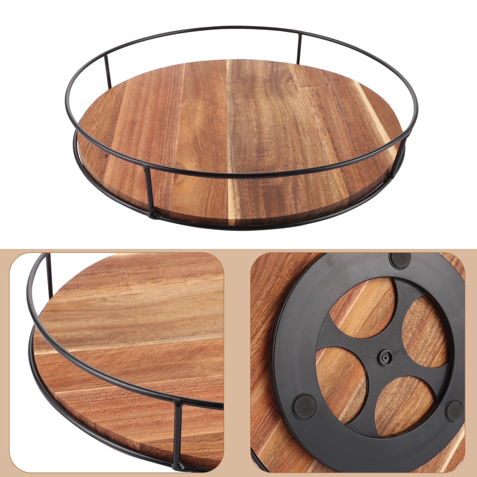 2 Pcs Plateau Tournant À Épices Rotatif, 360 °Étagère À Épices Rotative, Plateau Tournant