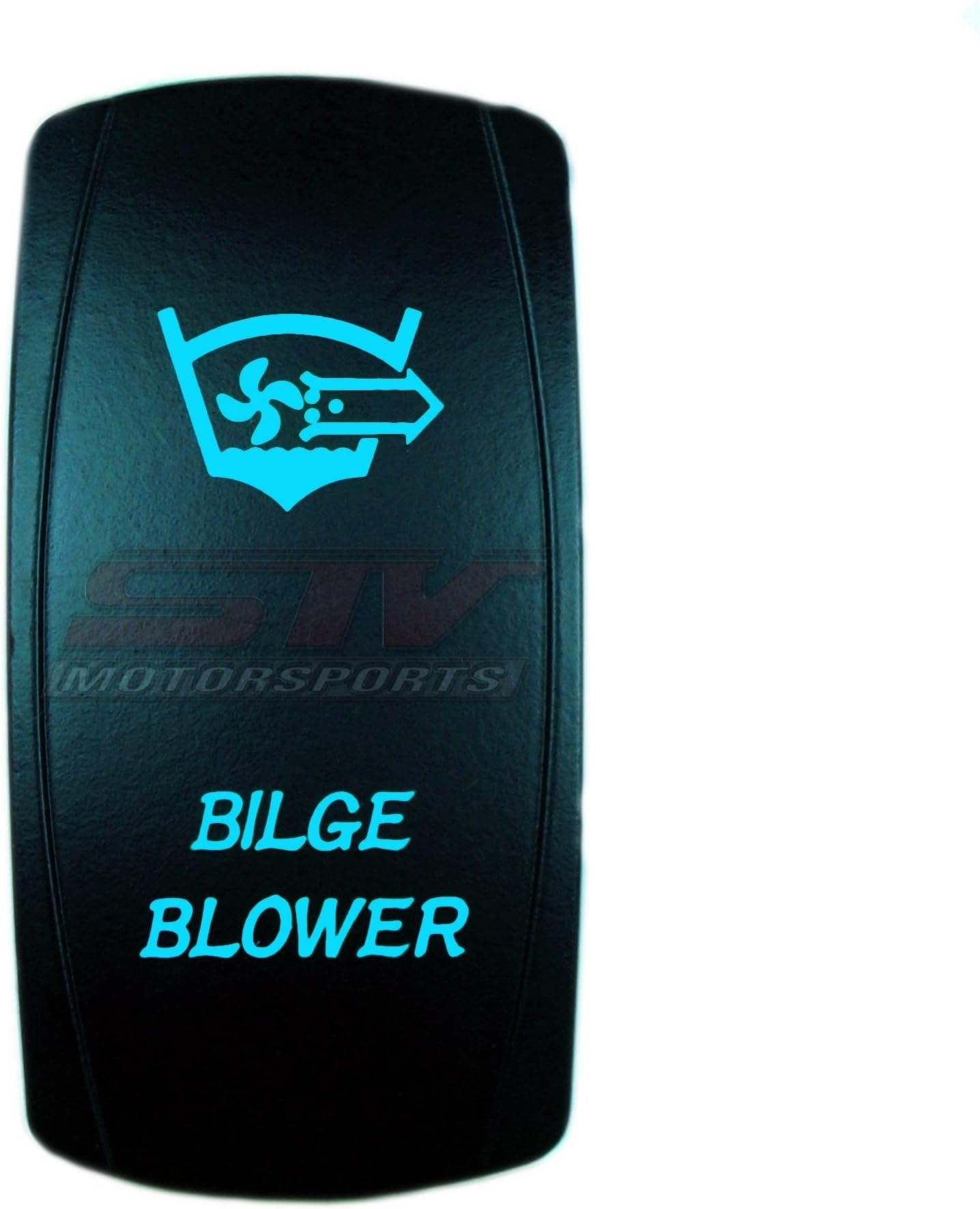 STVMotorsports Laser Blue Rocker Switch Bilge/Blower 20A 12V ON/Off LED Lighted for Boat Marine Applications