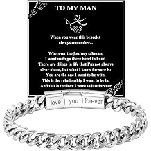 RANKEEF Stainless Steel Bracelet for Men Magnetic Clasp Cuban Link Chain Men Bracelet Birthday, Valentine's Day Gift for Him