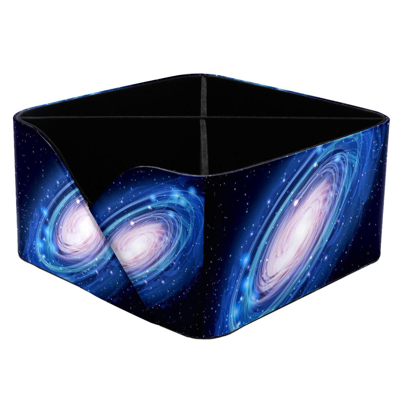 KengjuTesu Glowing Andromeda Galaxy Desktop Organizer Pen Holder, Rectangular Pencil Cup for Office, Study and Makeup Stations