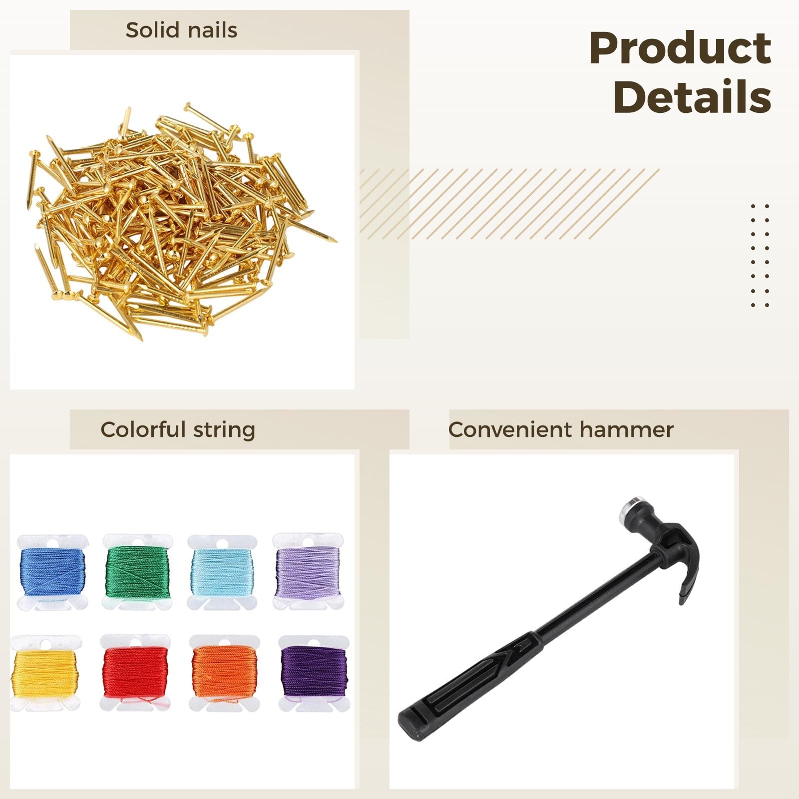 Kronabelle String Art DIY Bastelset, 3D Faden und Nagel Kit für Erwachsene, dekoratives Holzbrett-Kunstwerk, bunte Wandkunst, Geschenkidee