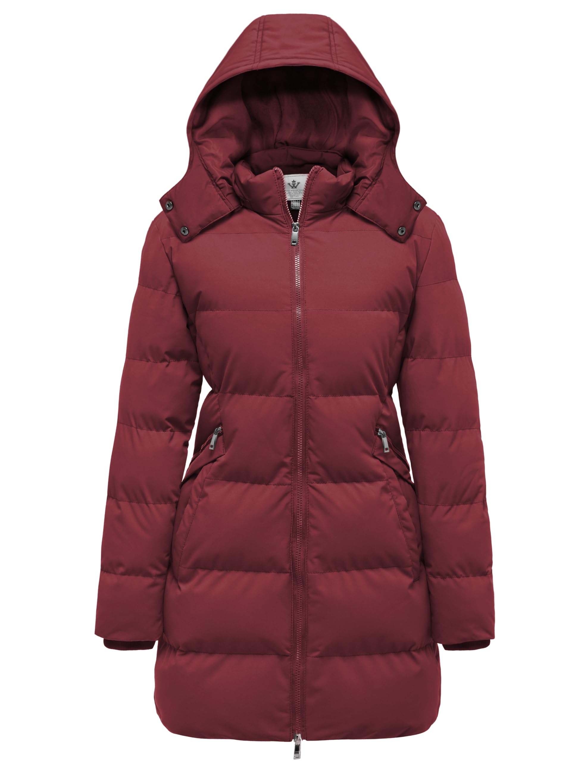 wenven women's warm thickened parka coat winter puffer jacket with removable hood size 2xl