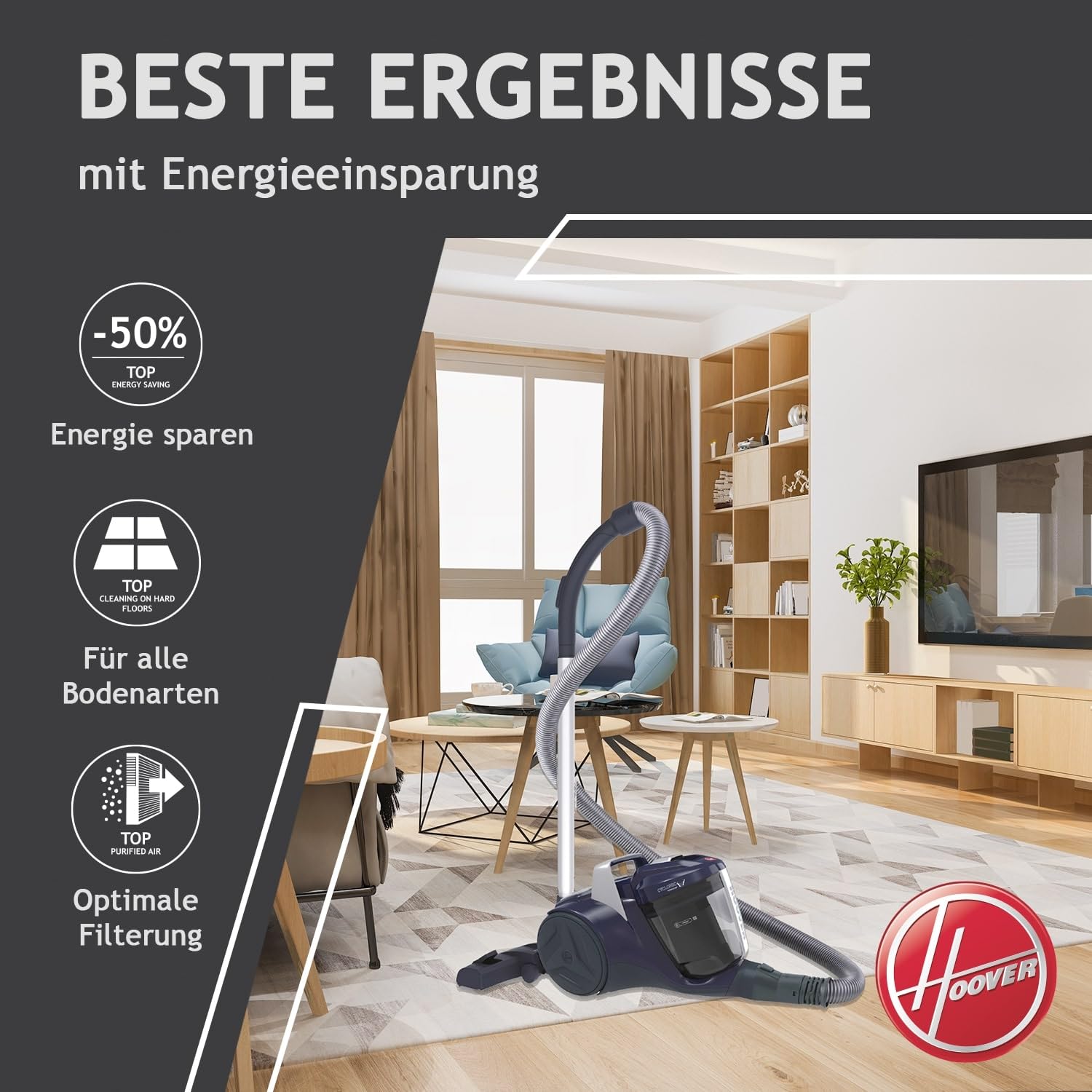 Hoover BV71 BV20 Brave Bodenstaubsauger Mit Beutel, EPA