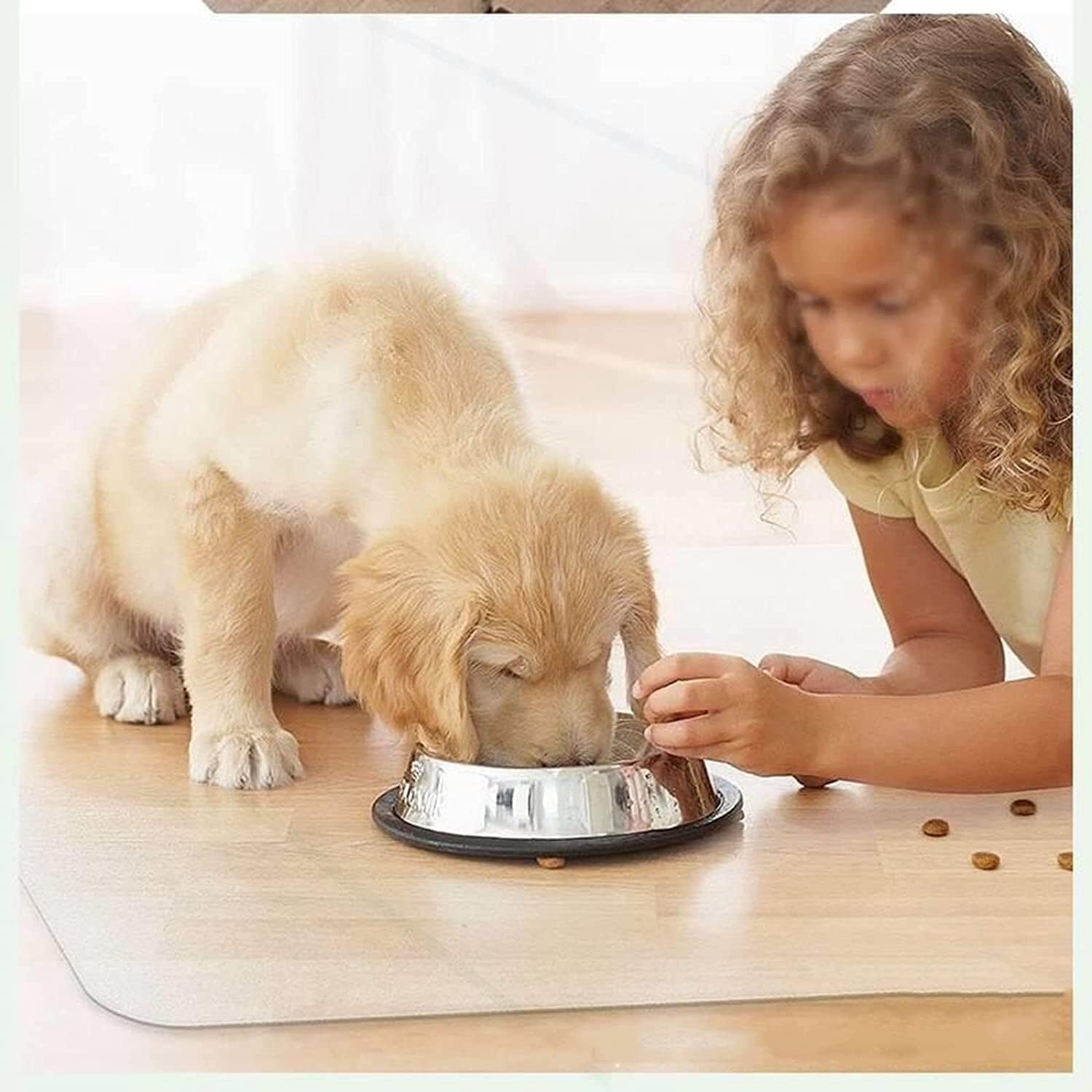 Heavy Duty 1.5mm Clear Plastic Carpet Protector – Hardwood Floor Safe Cover, Family & Pet-Friendly Vinyl Mat(3 x8ft/91 x244cm)