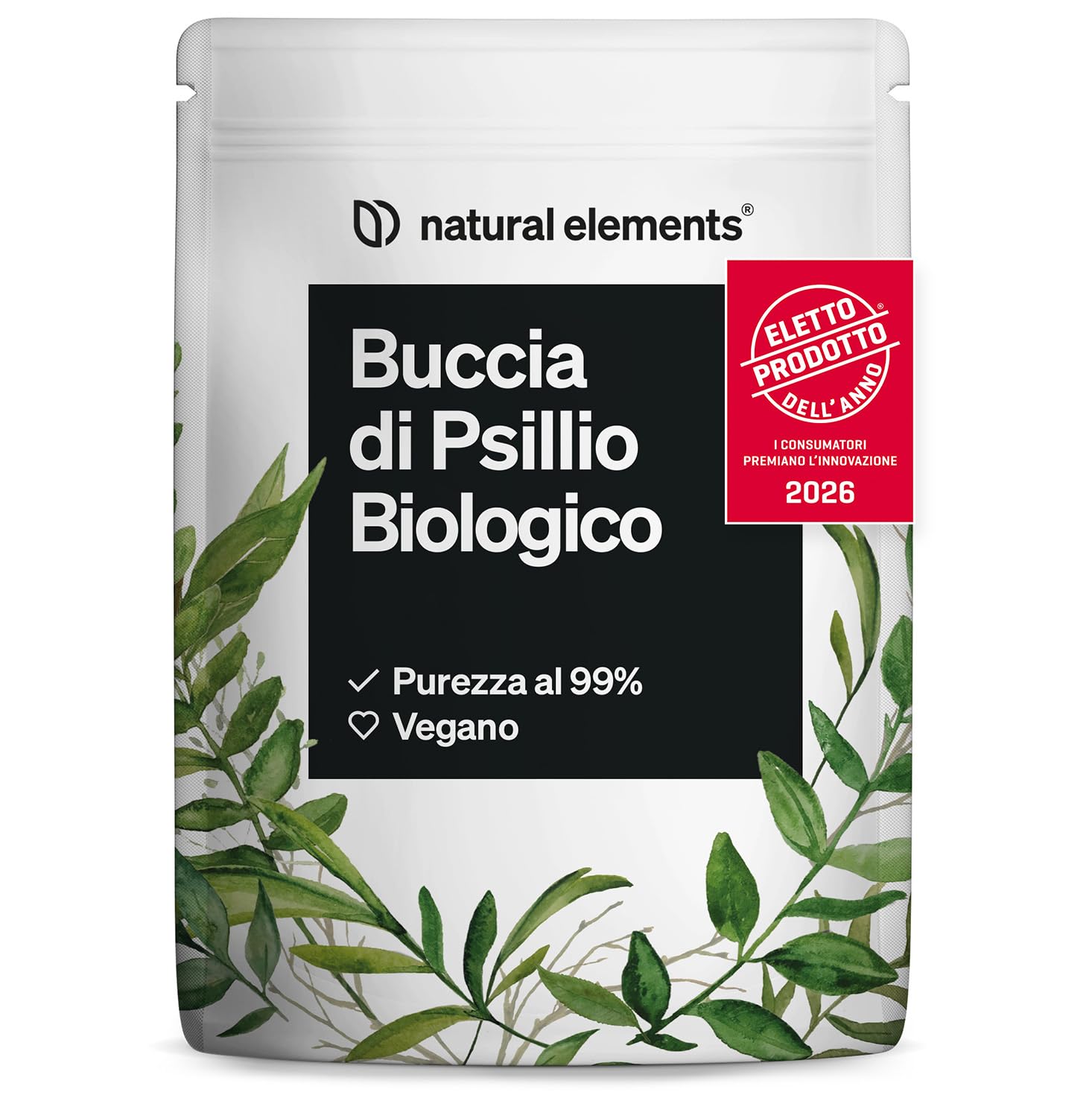 Psillio Polvere, Bucce di Psillio Biologico, Purezza 99%, Sacchetto 500 g, Certificazione biologica, Vegano, Basso Contenuto di Carboidrati, Ricco di Fibre, senza Glutine, senza Additivi Inutili