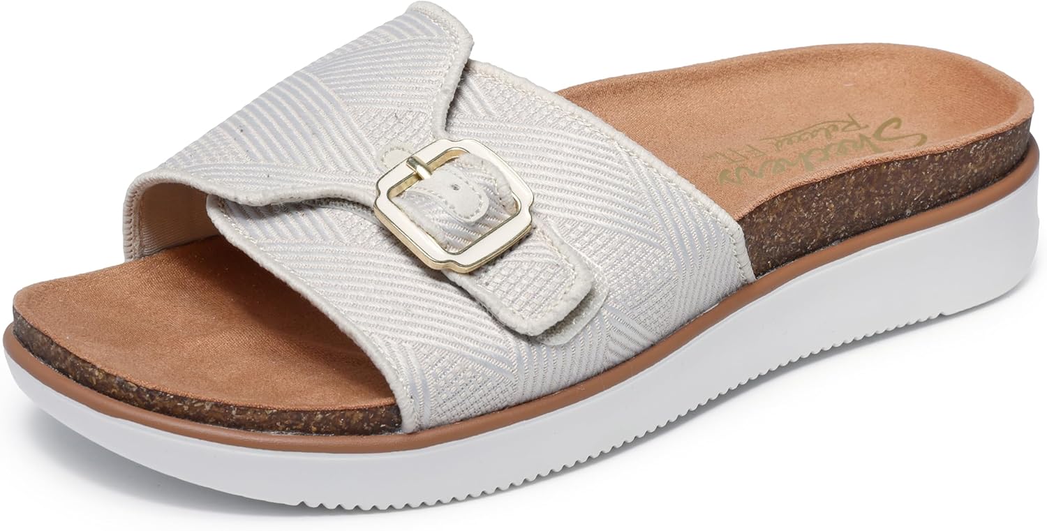 Skechers Women's Lifted Comfort-Restless Wave Slide Sandal