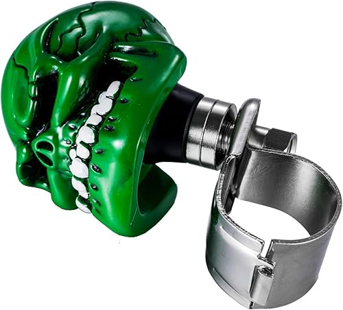 Miniatura 5 de Arenbel Asa giratoria con mango de agarre para volante, calavera giratoria, perilla suicida que se adapta a la mayoría de automóviles, camiones,