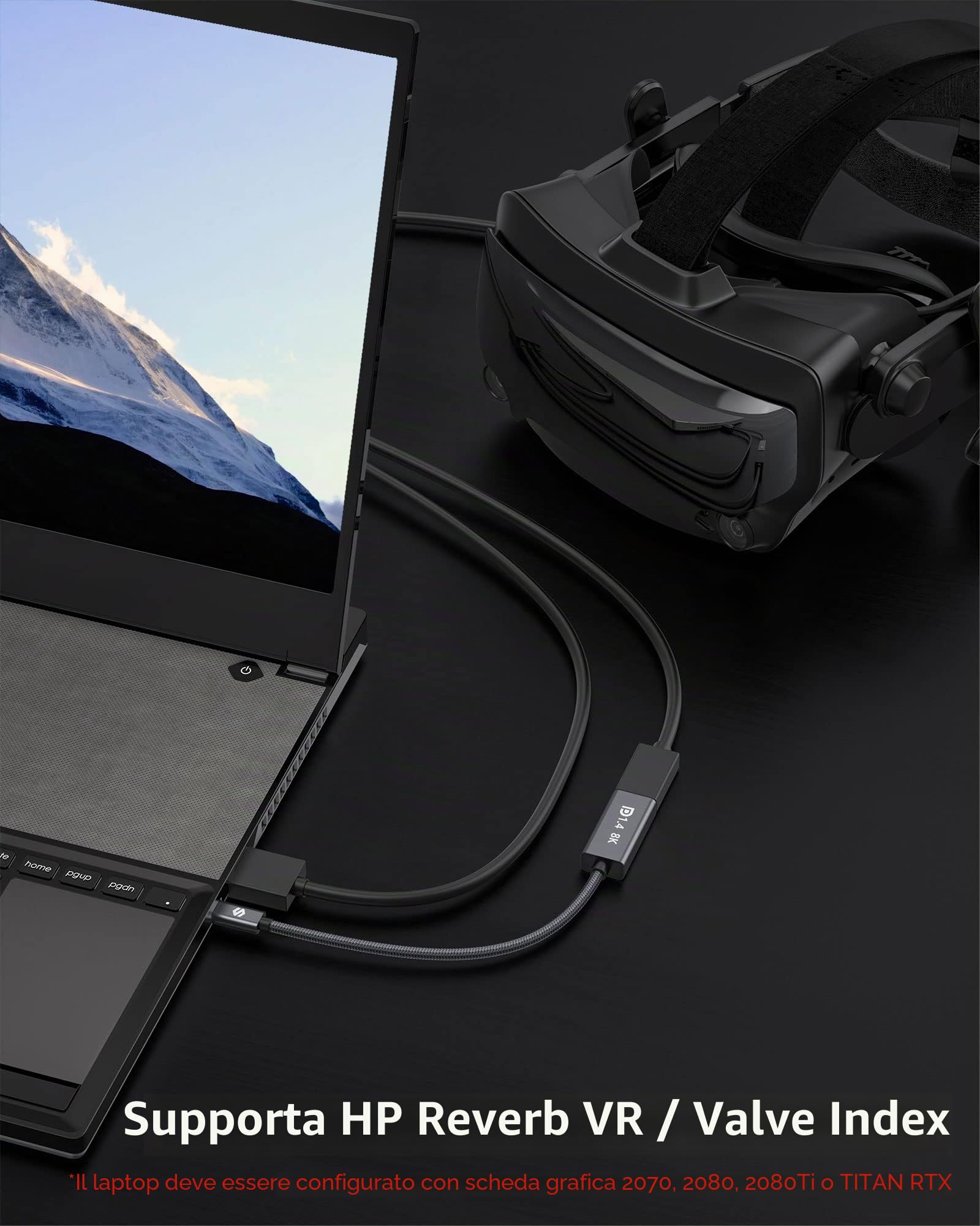 Silkland Adattatore USB-C a DisplayPort 1.4, [8K@60Hz, 4K@144Hz, 2K@240Hz] | 32.4Gbps, Adattatore Thunderbolt 4/3 a DisplayPort 1.4 per iPhone 17/16/15, MacBook Pro/Air, iPad Pro/Air, Galaxy S8-S26, XPS