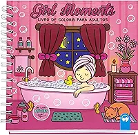 Cuties Edição Especial de Luxo - Girl Moments: Livro de Colorir para Adultos com Capa dura, Ilustrações de Momentos de Garotas e Lâmina de Acetato