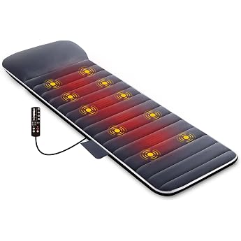 Snailax Massage Mat with 10 Vibration Motors and 4 Therapy Heating Pads Massage Pad with Heat to Relieve Lumbar Spine and Legs Gifts for Men Women