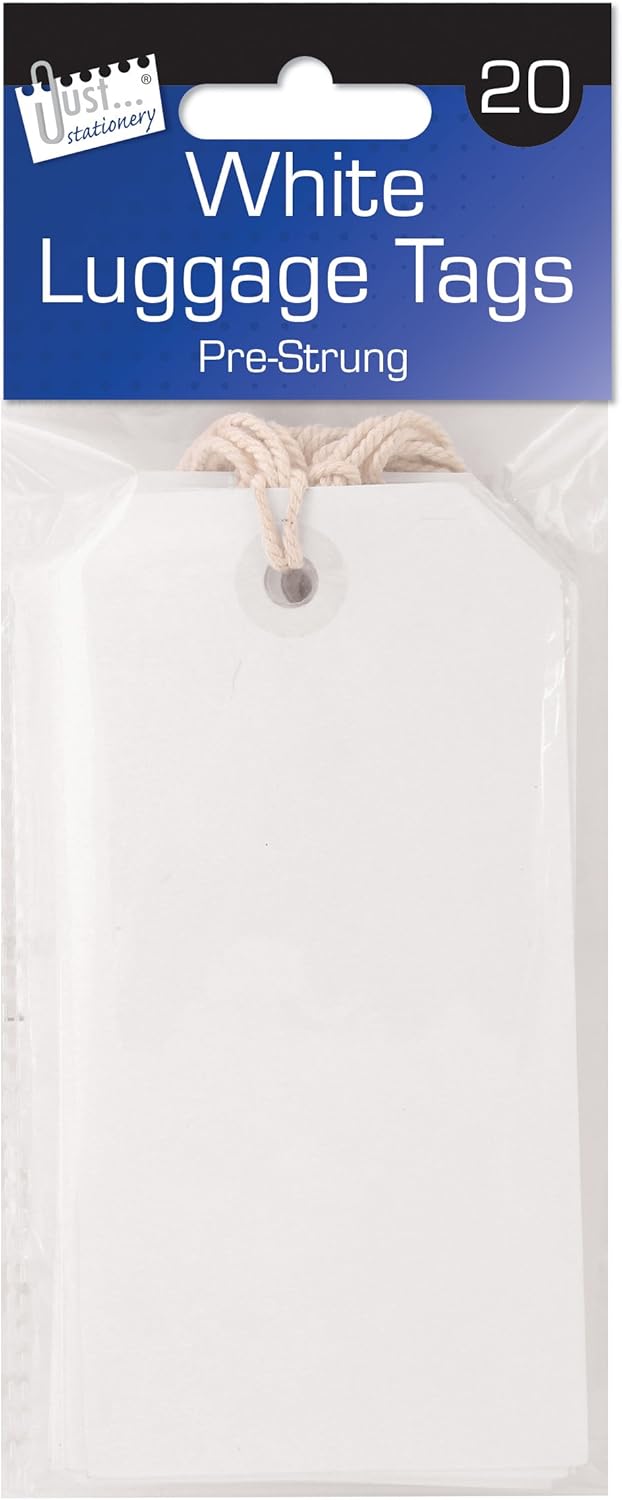 Just stationery Luggage Label - White (Pack of 20)