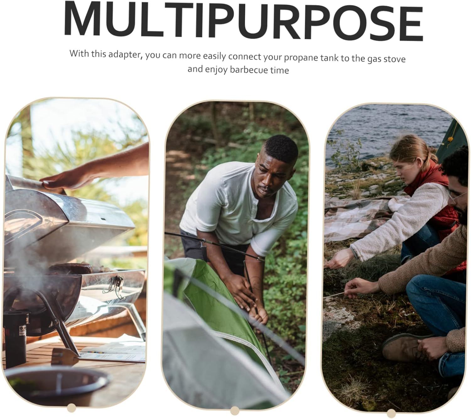 VOSAREA Stainless Steel Rv Adapter Propane Tank Hose Replacement for Gas Grill for Camping