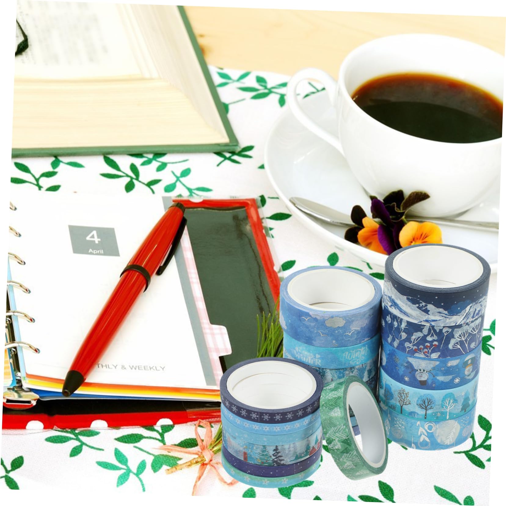 NUOBESTY 57 Rollen Süßes Scrapbooking Washi Tape Diy Washi Tapes Washi Tape Zum Verpacken Von Geschenken Klebeband Für Scrapbooking Thema Weihnachten Blue Japanisches Papier