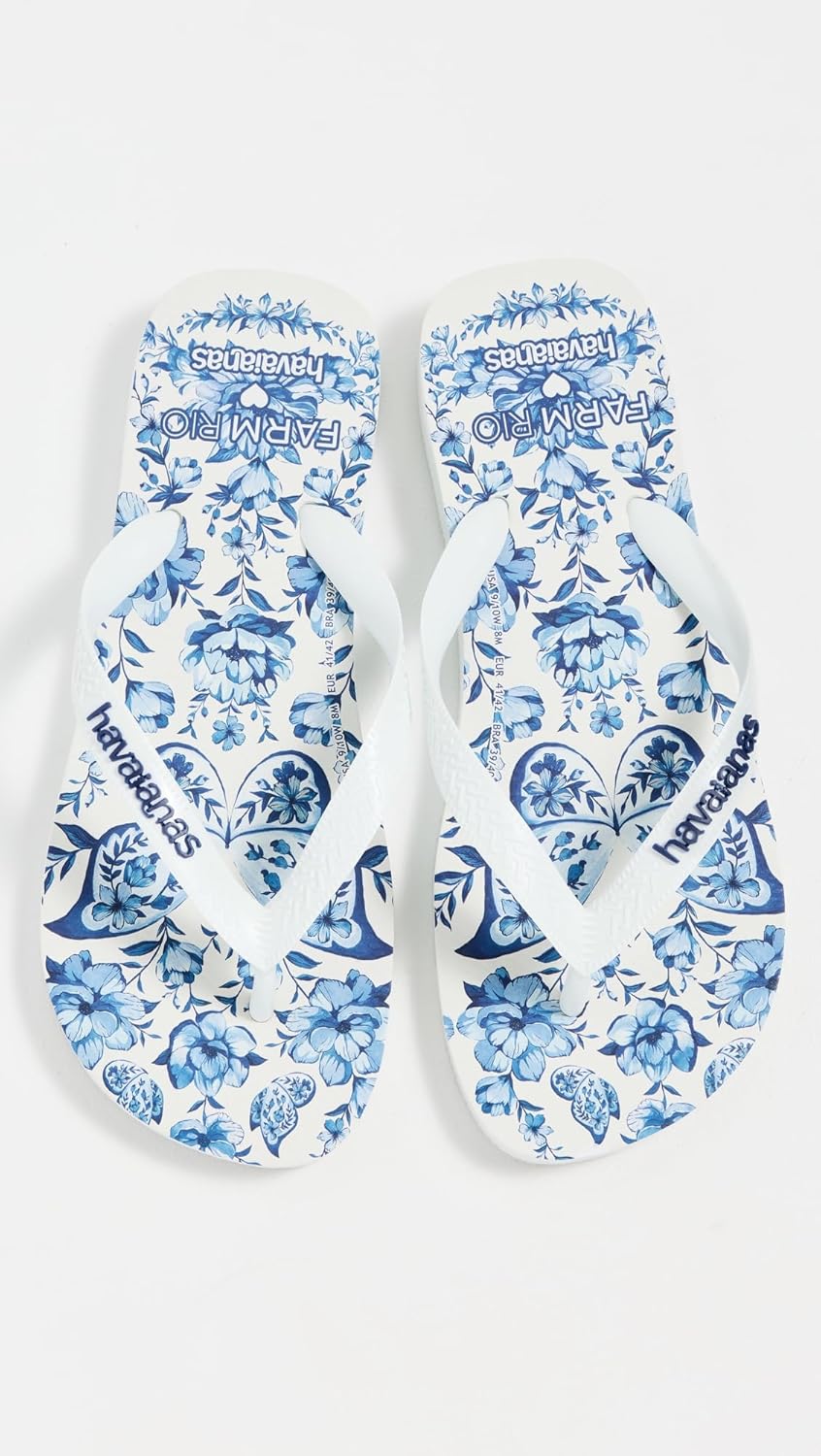 Havaianas Women's Havaianas x Farm Rio Porcelain Garden Sandals, White, 11-12 Medium US - Image 4