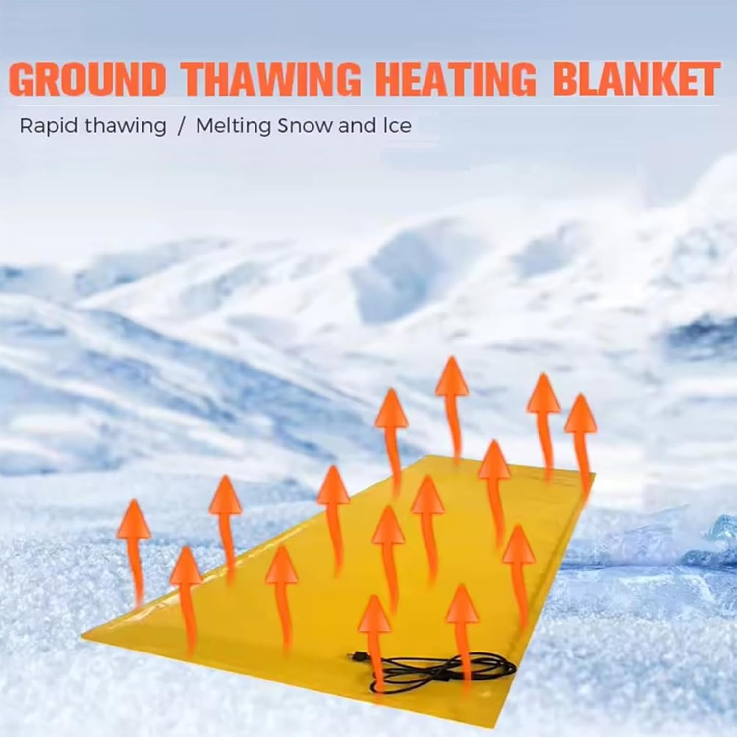 Large-Area Heated Snow Melting Mats for Entrances, Residential Snow-Melting Walkway Mat,3.3x9.8ft No-Slip Ice and Snow Melting Blankets for Ground Anti-Freezing and Heat Preservation