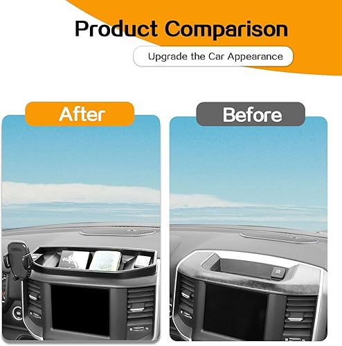 Miniatura 9 de Hoolcar Soporte de teléfono para tablero de montaje múltiple con caja de almacenamiento compatible con Dodge Ram 2012-2017, accesorios interiores