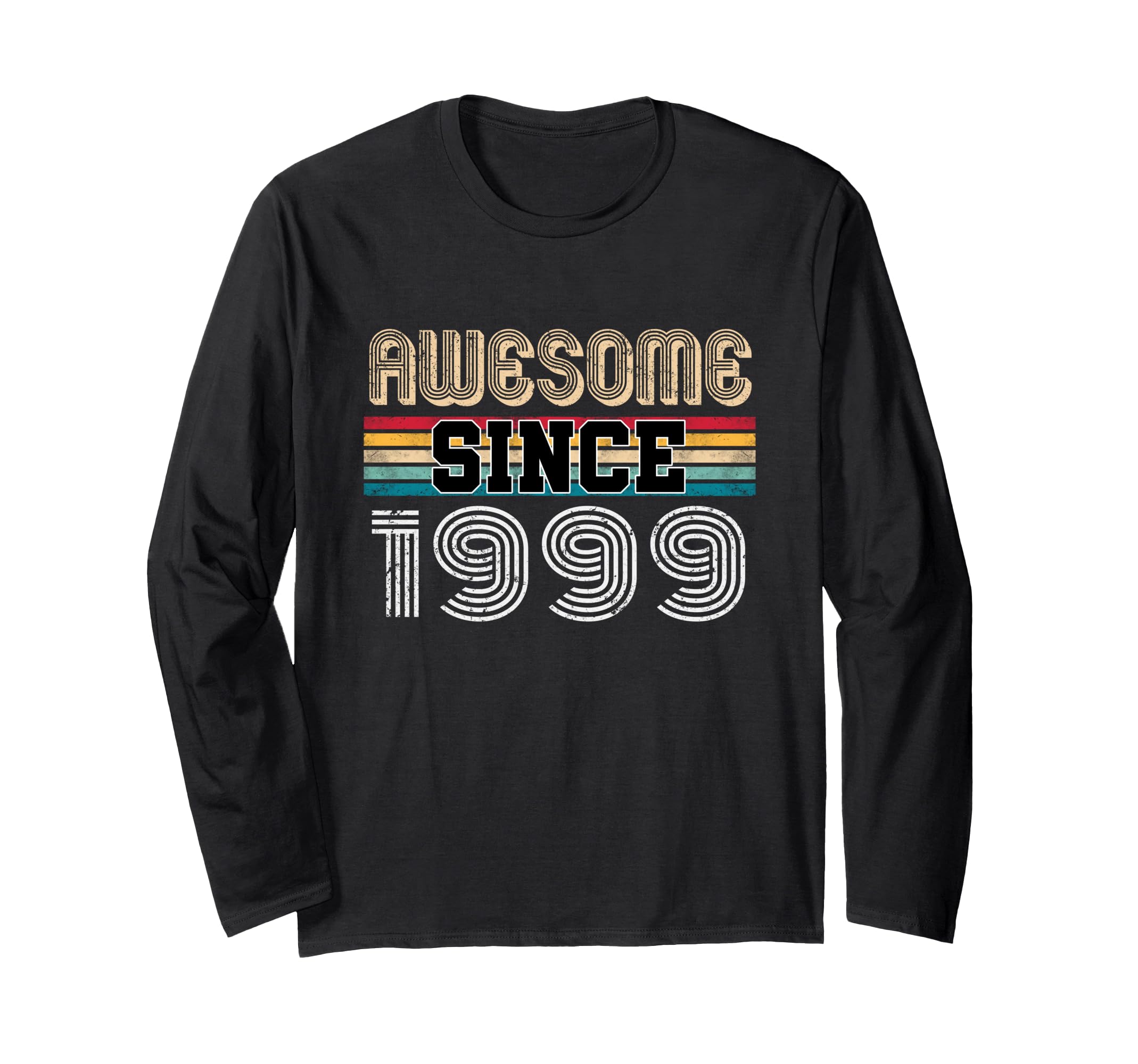 25 Years Old Awesome Since 1999 Vintage Retro 25th Birthday Long Sleeve T-Shirt