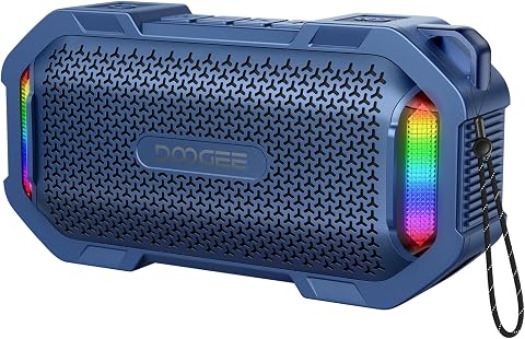 Enceinte Bluetooth Portable Puissante avec Magnétique, TWS Stéréo, 10 Modes RGB, IP67 Etanche, Enceinte d’extérieur Ultra-Portable avec Son Haute Fidélité, pour Fête, Vélo (Bleu)