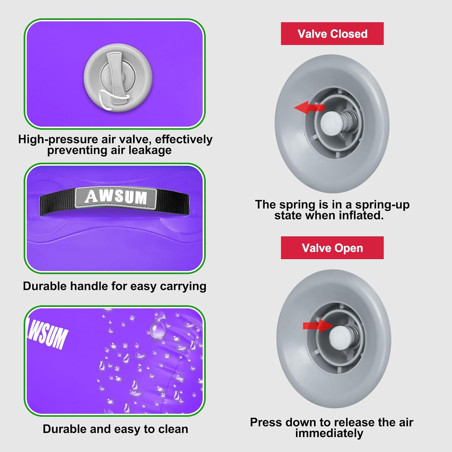 AWSUM 10ft Gymnastics Mat with 3.3ft L x 2ft Air Barrel Tumbling Mat Inflatable Air Gymnastics Mat for Home/Gym/Outdoor, with Electric Pump