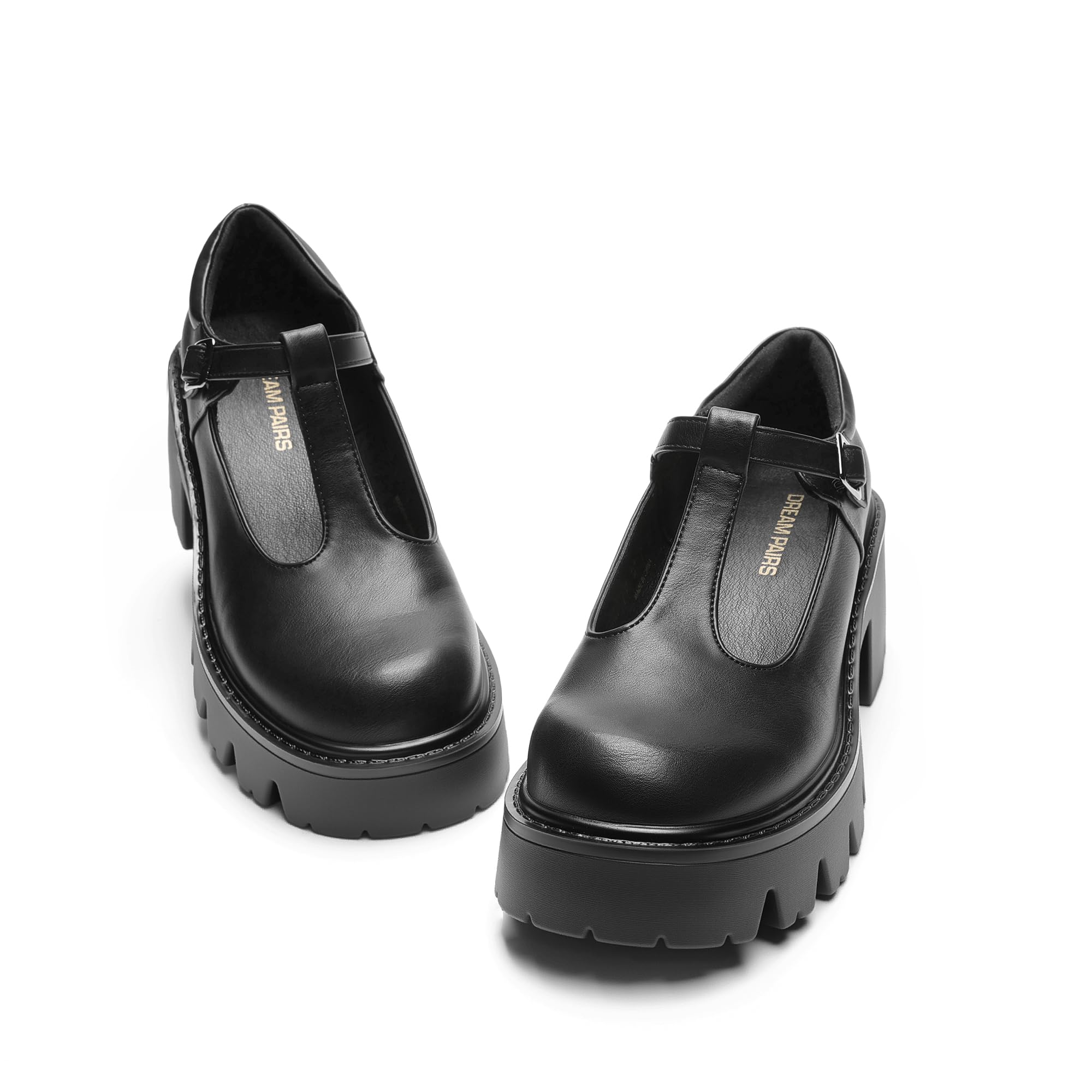DREAM PAIRS Frauen Chunky Plattform Mary Janes Schuhe Süß Lolita Prinzessin Schuhe mit T-Riemen