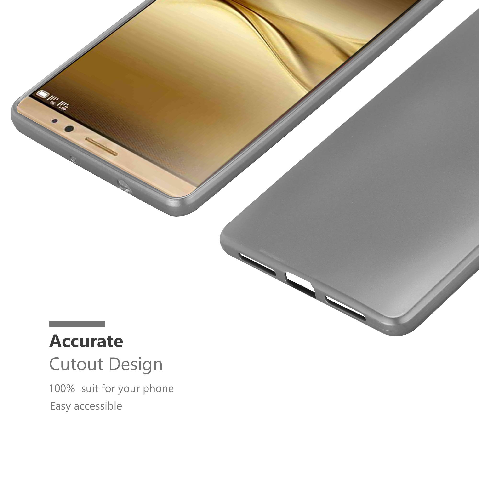 Cadorabo Custodia per Honor 9 in GRIGIO METALLICO - Morbida Cover Protettiva Sottile di Silicone TPU con Bordo Protezione - Ultra Slim Case Antiurto Gel Back Bumper Guscio